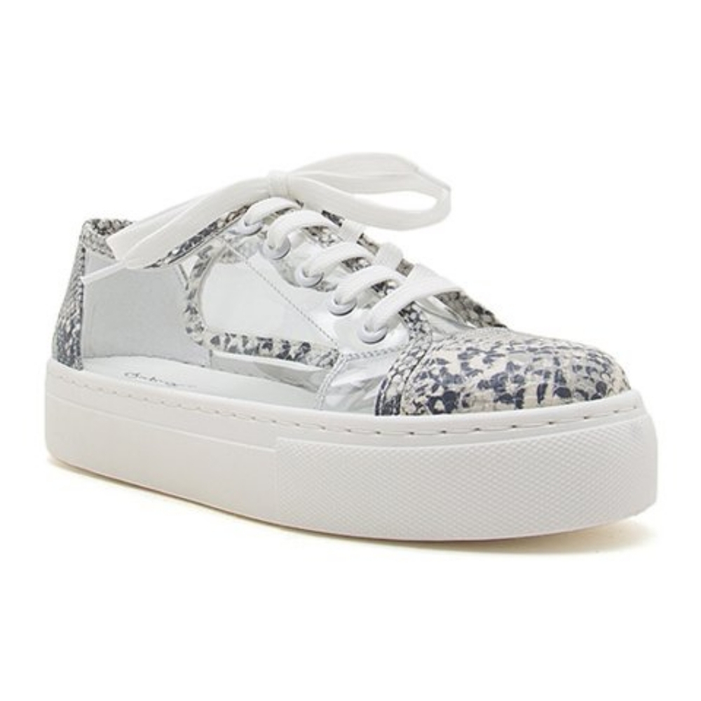 Qupid Royal clear/snake sneakers